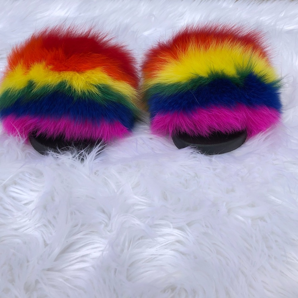 Brand New!! Handmade certified mink fur slippers